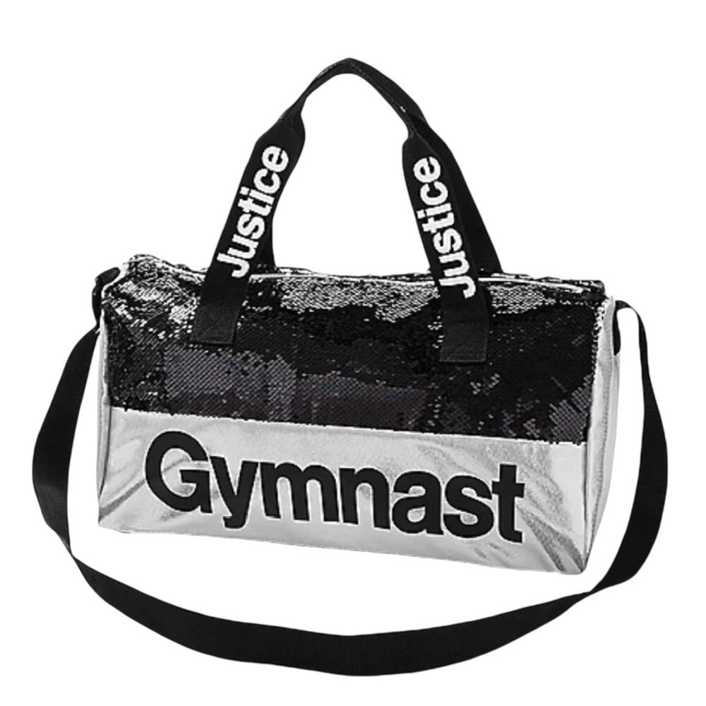 Justice Black and Silver Sequin Gymnast Bag G6